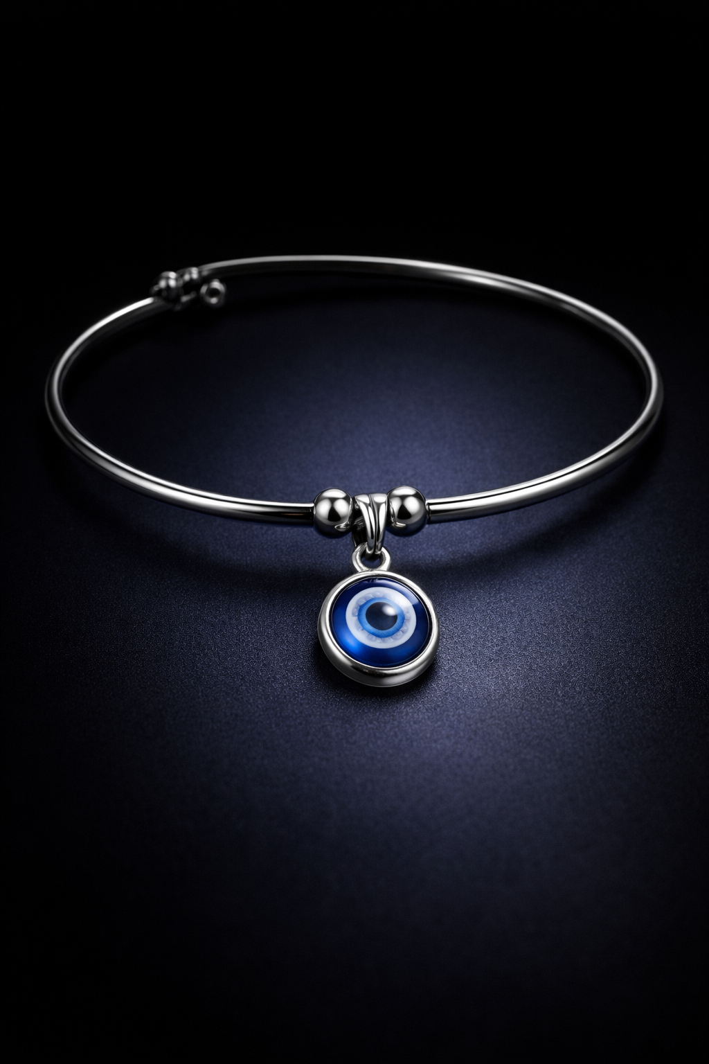 Eterna Evil Eye Silver Bangle Bracelet - Image 2