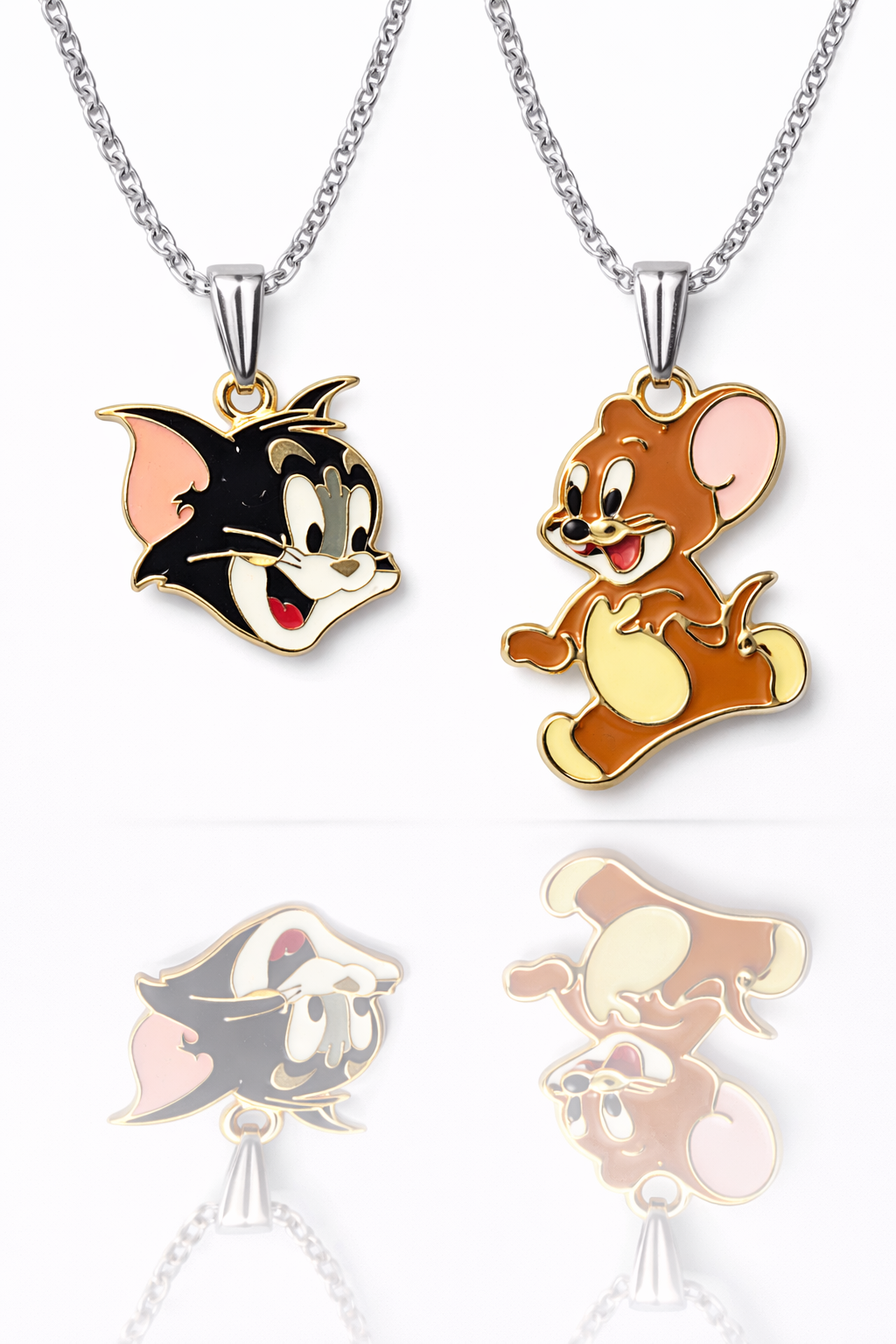 Tom & Jerry Cartoon Pendant Necklace Set