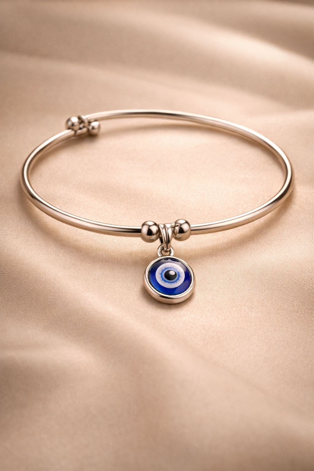 Eterna Evil Eye Silver Bangle Bracelet - Image 4