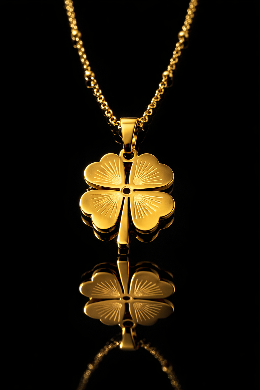 Golden Clover Luck Pendant Necklace