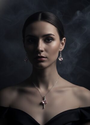 graceful-ballerina-silver-jewellery-set-pink-crystal-pendant-earrings-92-5-silver