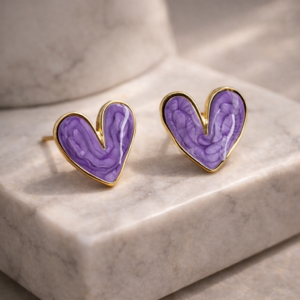 purple-heart-stud-earrings-gold-plated-minimalist-heart-earrings-for-women-pavani-studio