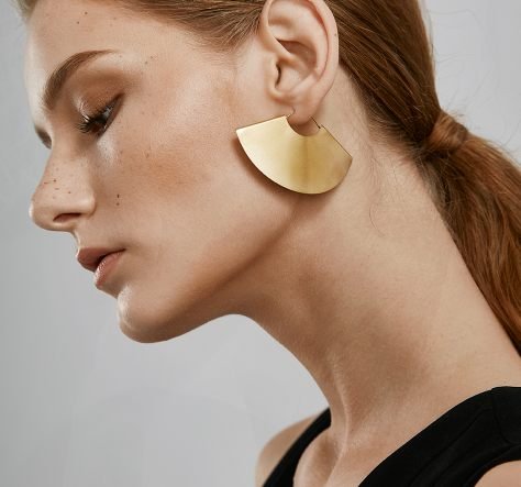 Sector Statement Earrings for Women – Modern Geometric Gold & Silver Earrings
