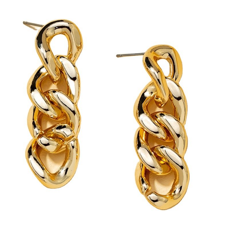 Chunky Chain Link Drop Earrings for Women – Gold & Silver Statement Earrings - Image 5