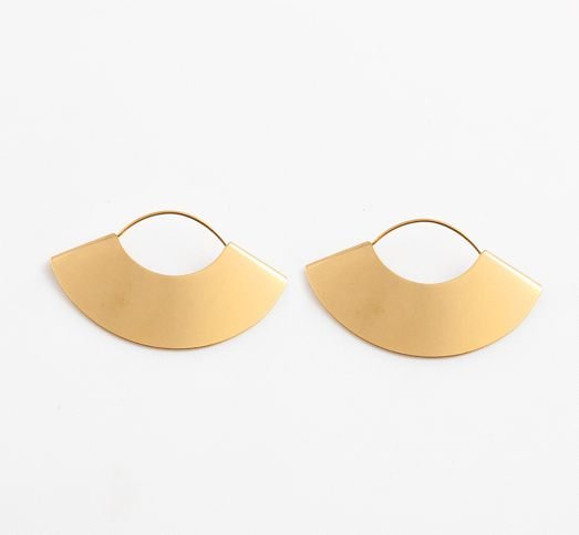 Sector Statement Earrings for Women – Modern Geometric Gold & Silver Earrings - Image 4
