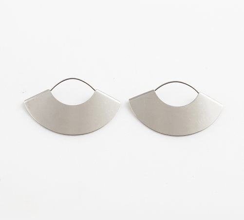 Sector Statement Earrings for Women – Modern Geometric Gold & Silver Earrings - Image 3