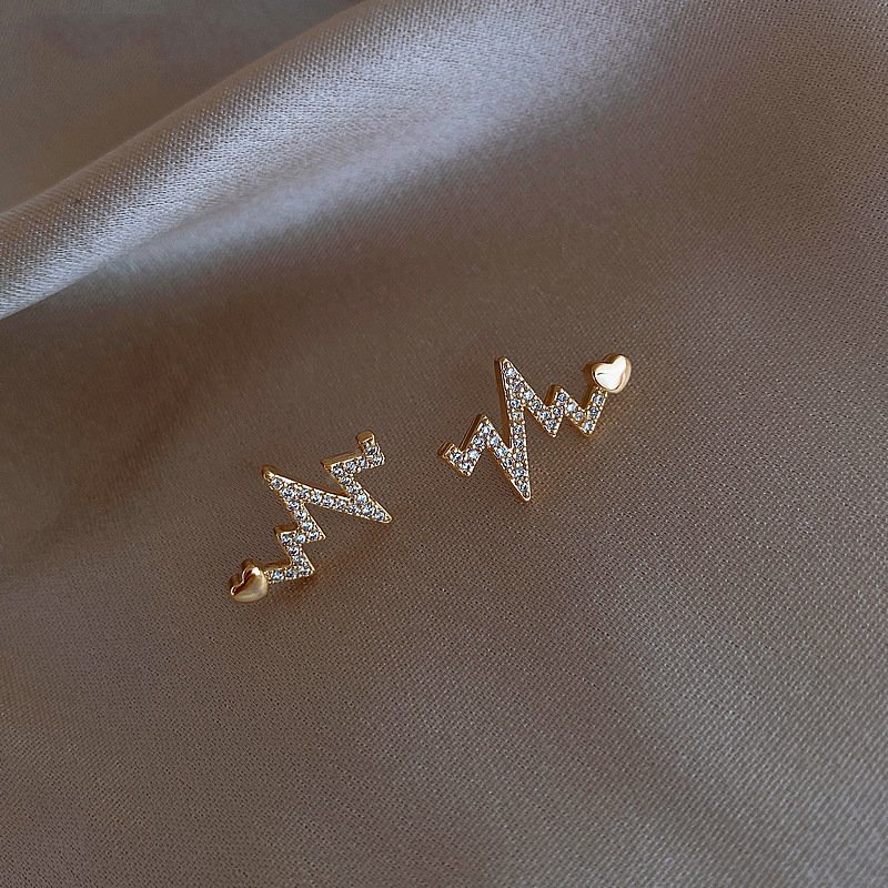 ECG Zigzag Wind Earrings for Women – 925 Silver Needle Statement Stud Earrings - Image 4