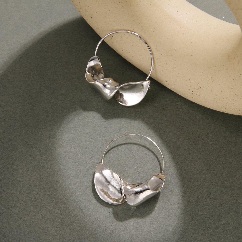 Retro Drop-Shaped Metal Hoop Earrings for Women – Minimalist Punk Statement Jewelry - Image 8