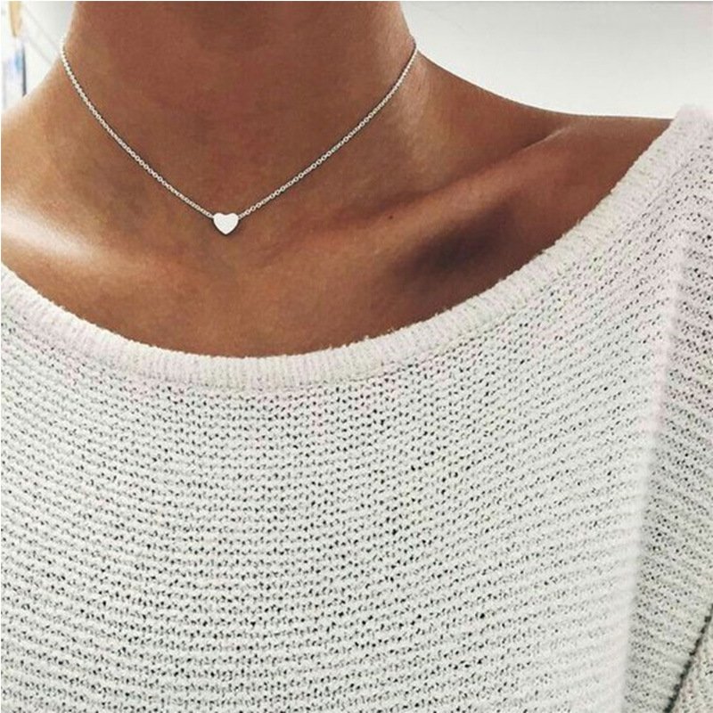 Delicate Heart Pendant Clavicle Chain Necklace for Women - Image 3