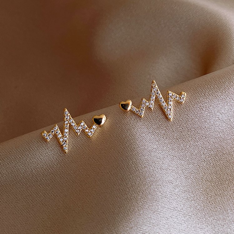 ECG Zigzag Wind Earrings for Women – 925 Silver Needle Statement Stud Earrings - Image 7