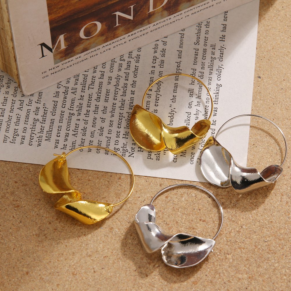 Retro Drop-Shaped Metal Hoop Earrings for Women – Minimalist Punk Statement Jewelry - Image 3
