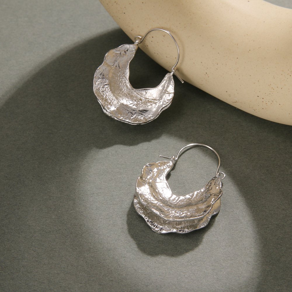 Retro Drop-Shaped Metal Hoop Earrings for Women – Minimalist Punk Statement Jewelry - Image 9