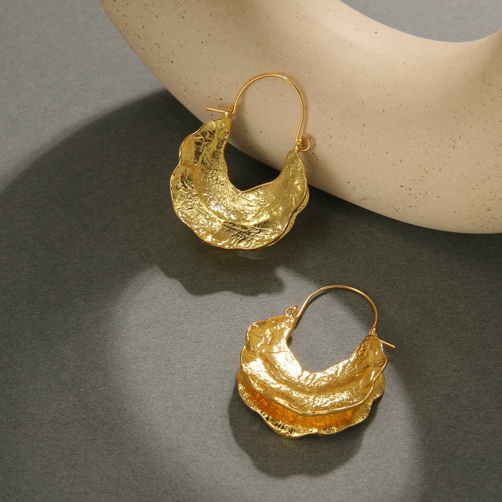 Retro Drop-Shaped Metal Hoop Earrings for Women – Minimalist Punk Statement Jewelry - Image 7