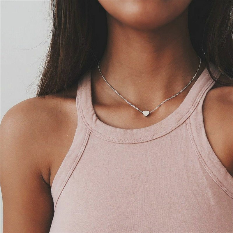 Delicate Heart Pendant Clavicle Chain Necklace for Women - Image 4