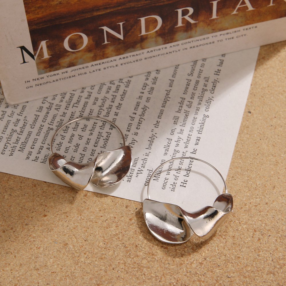 Retro Drop-Shaped Metal Hoop Earrings for Women – Minimalist Punk Statement Jewelry - Image 4