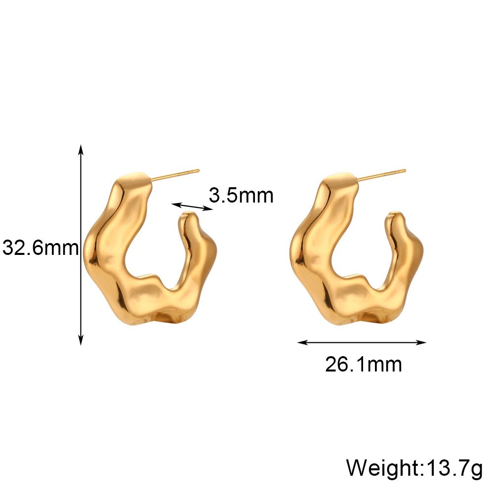 Gold Abstract Flower Hoop Earrings for Women – Modern Statement Fashion Jewelry - Image 2